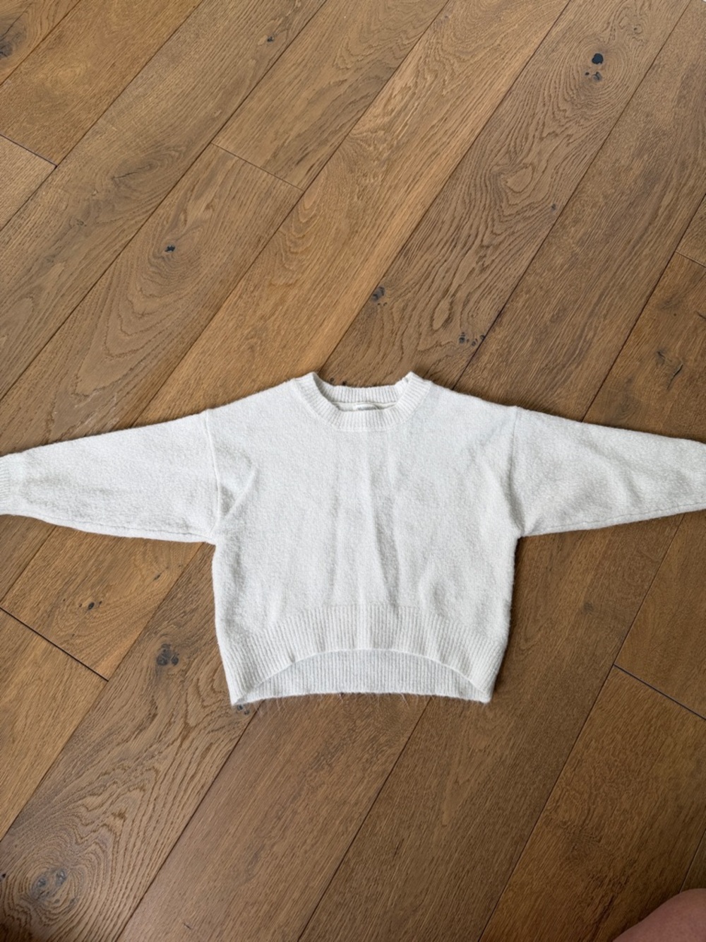 White Crewneck Kids Sweater